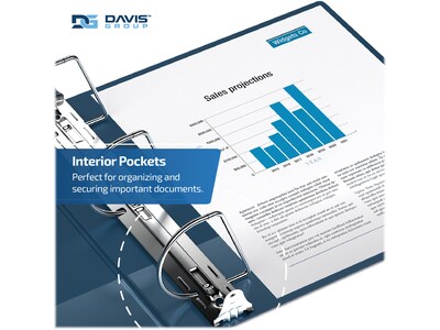 Davis Group Premium Economy 3" 3-Ring Non-View Binders, D-Ring, Navy, 6/Pack (2305-72-06)