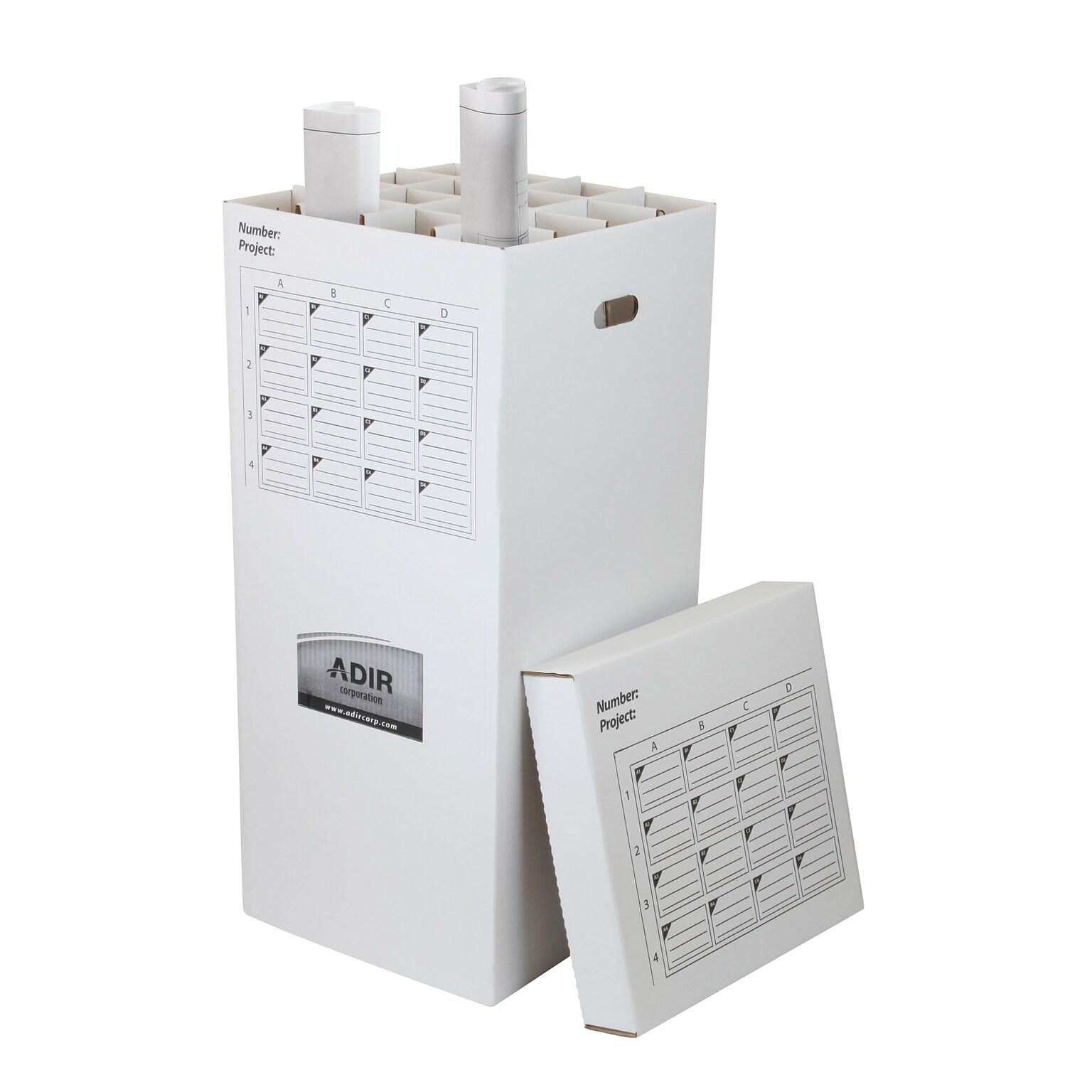 AdirOffice Paperboard File Cart, White (623-KIT1)