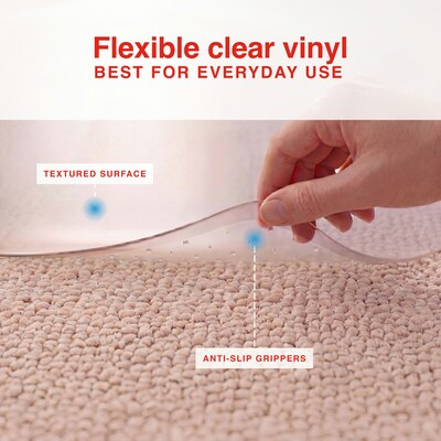Quill Brand® PlushMat Chair Mat, 66" x 60", Clear (20237-CC)