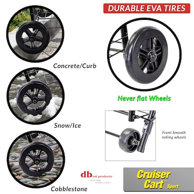 Dbest Cruiser Cart Sport Foldable Rolling Shopping Cart, Black (01-935)