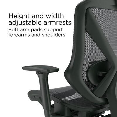 Staples® Dexley Ergonomic Mesh Swivel Task Chair, Black (UN56946)