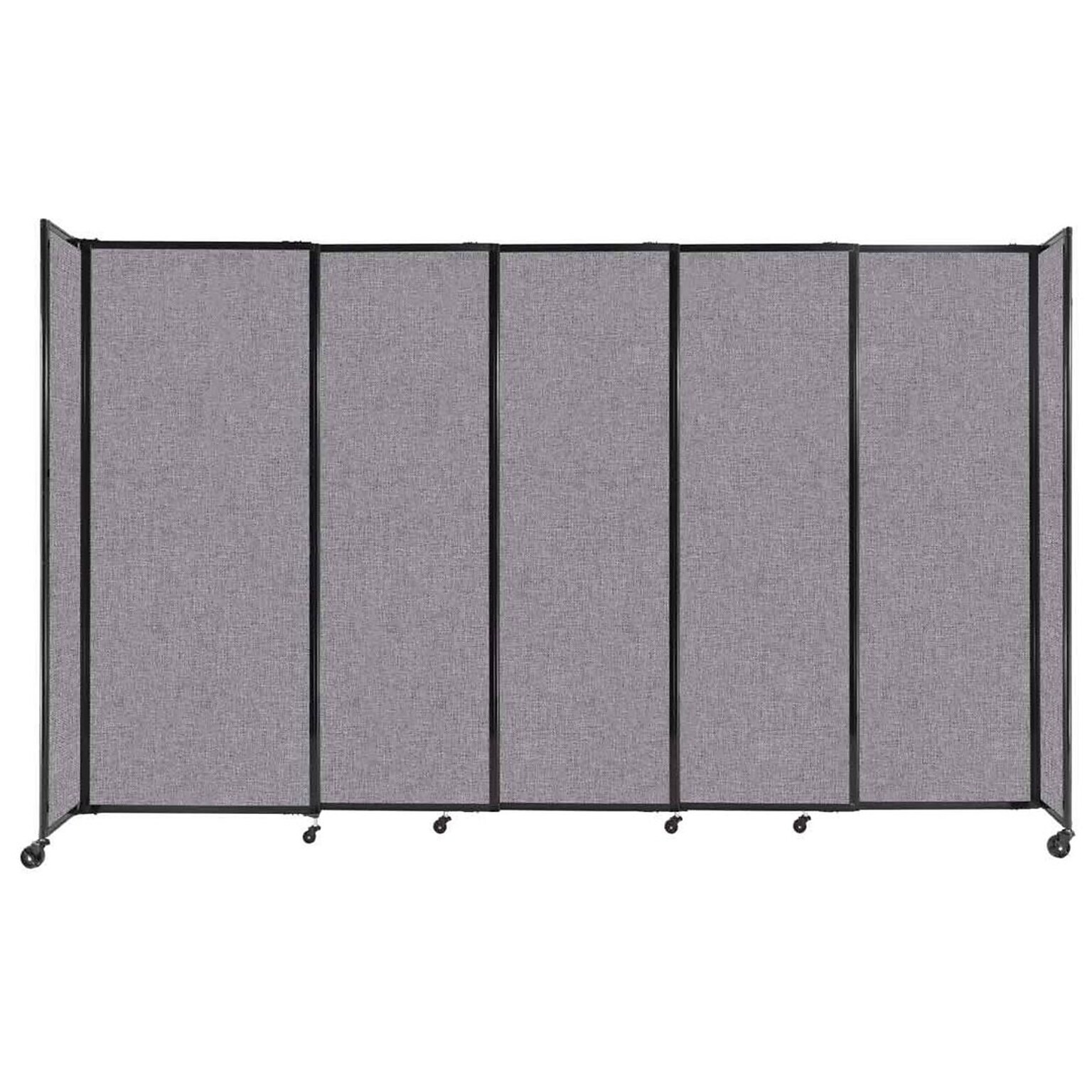Versare ShieldWall Folding Mobile Room Divider, 82H x 135W, Cloud Gray Fabric (DS1911108-1)