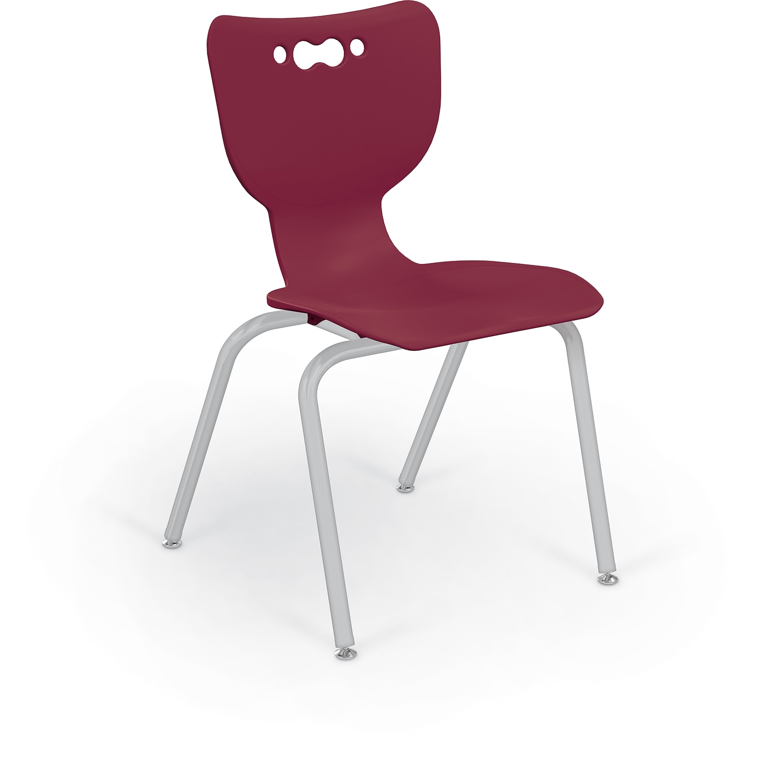 MooreCo 18 Hierarchy Student Chair with 4 Legs, Maroon/Platinum Base (703673562607)
