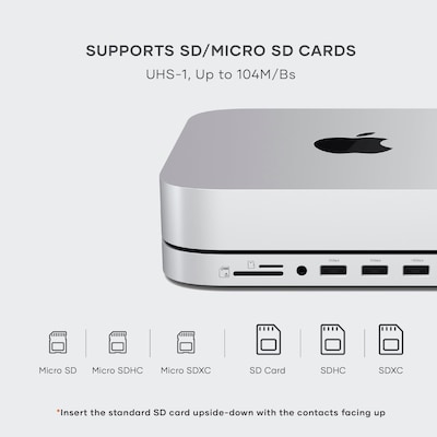 Mac Mini Stand & Hub with NVMe SSD Enclosure - Silver
