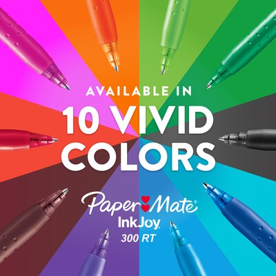 Paper Mate InkJoy 300 RT Retractable Ballpoint Pen, Medium Point, Black Ink, 24/Pack (1945925)