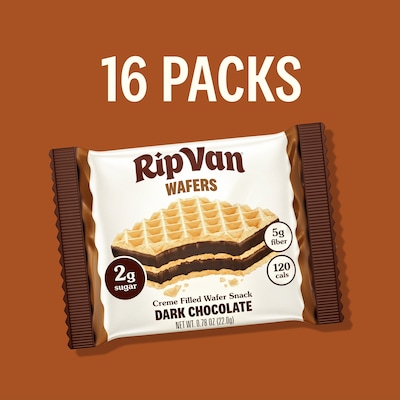 Rip Van Dark Chocolate Wafers, 0.78 oz., 16 Packs/Box (5207)