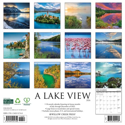 2026 Willow Creek Lake View 12 x 12 Monthly Wall Calendar (51740X)