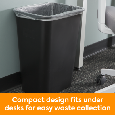 Coastwide Professional™ Indoor Trash Can Without Lid, Black Soft Molded Plastic, 10.25 Gallon (CW56433)