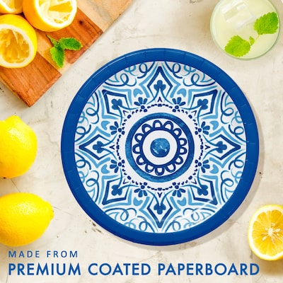 Creative Converting Blue Willow Dessert Paper Plates, Blue/White, 32/Pack (DTC365098BPLT)