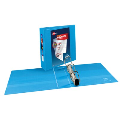 Avery Nonstick Heavy Duty 3 3-Ring View Binders, Slant Ring, Light Blue (5601)