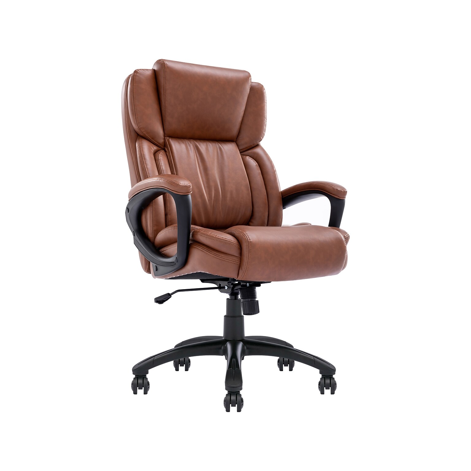 Serta Garret Ergonomic Bonded Leather Swivel Executive Chair, Cognac (43520D)