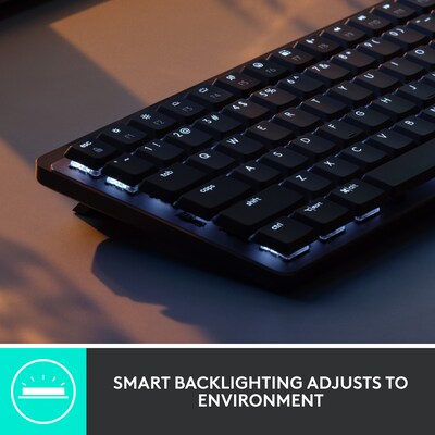 Logitech MX Mechanical Mini, Linear Wireless Ergonomic Keyboard, Black/Gray (920-010551)