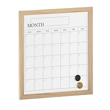 Martha Stewart Everette Magnetic Dry Erase Monthly Calendar Set, Engineered Wood Frame, 18 x 18 (B