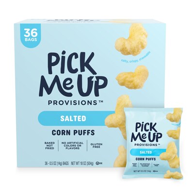 Pick Me Up Provisions™ Gluten Free Salted Corn Puffs, 0.5 oz., 36/Box (PM63576)
