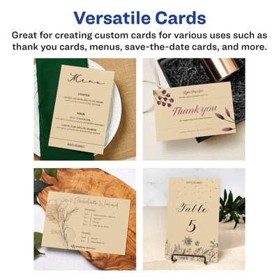 Avery Integrated Cards, 5.5" x 8.5", Matte Kraft Brown, 100/Box (95279)