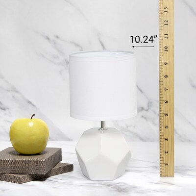 Creekwood Home Geometric 10.24" LED Table Lamp, White (CWT-1016-WH)