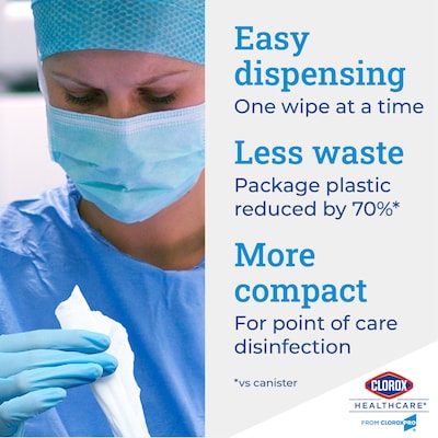 Clorox Healthcare Disinfecting Wipes, 110 Wipes/Container, 2/Carton (30358CT)