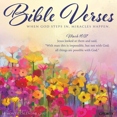 2027 Willow Creek Bible Verses 12 x 12 Monthly Wall Calendar, Assorted Colors (59173)