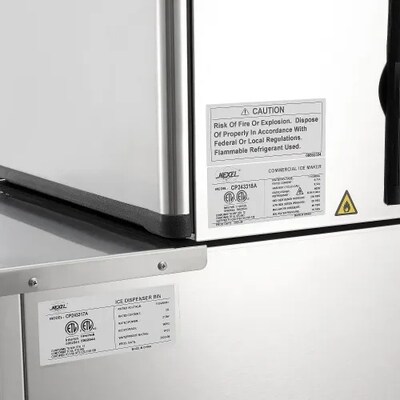 Global Industrial Nexel Ice Dispenser w/ Ice Machine & Bin, Air Cooled, 350 lbs. Production/24 Hours (243319)