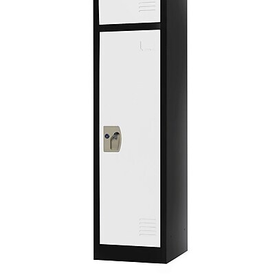 AdirOffice 72" Single Tier Black and White Storage Locker (ADI629-201-B-W)