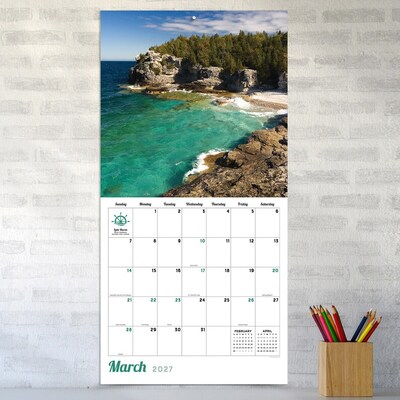 2027 TF Publishing Great Lakes 12" x 12" Monthly Wall Calendar, Multicolored (27-1037)