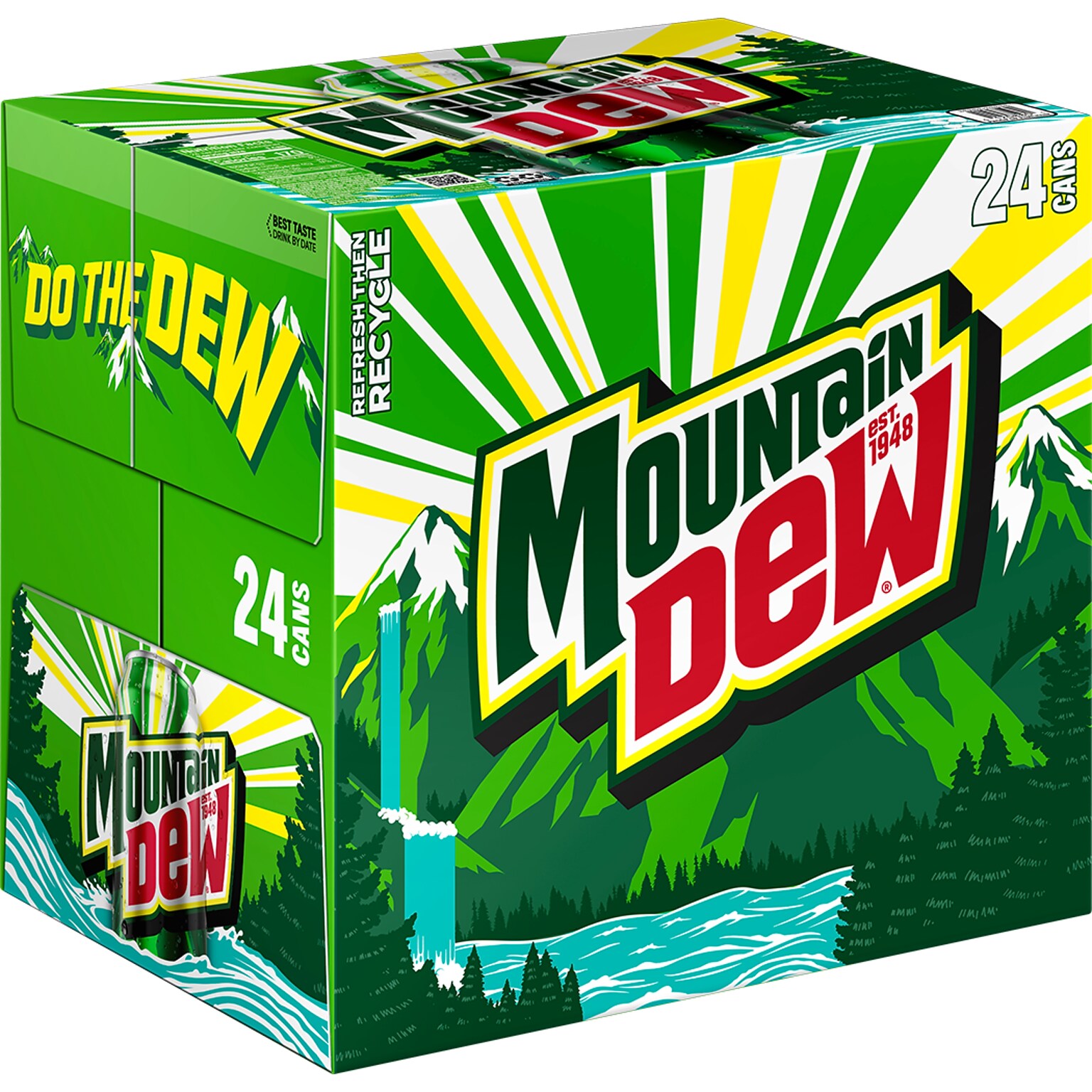 Mountain Dew Soda, 12 oz., 24 Cans/Carton (83776)