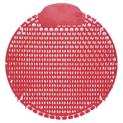 Fresh Products Slant7 Anti-Splash Urinal Screen, Forest Scent, Red, 5/Box (S7-F-005I030M-82-AAA10-00