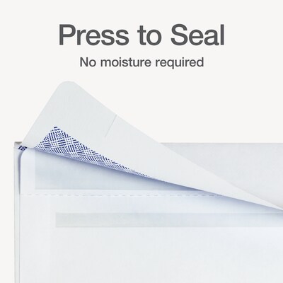 Quality Park Reveal-N-Seal Security Tinted #10 Double Window Envelope, 4-1/8" x 9-1/2", White, 500/Box (1014438)