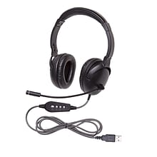Califone NeoTech Plus Series Headphone with Mic & USB Plug, Black (CAF1017MUSB)