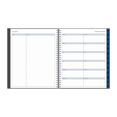 2026 Blue Sky Passages 8" x 10" Calendar Year Monthly Planner, Plastic Cover, Gray (100011-26)