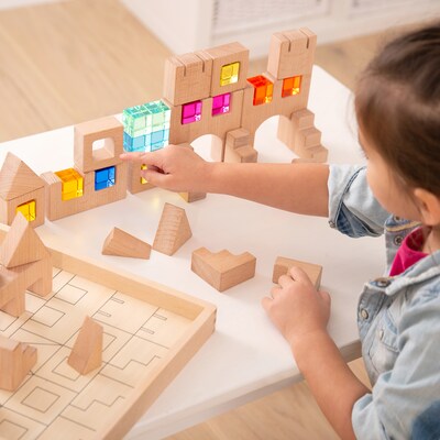 TickiT Wooden Building Gem Blocks, 39 Pieces (CTU73546)