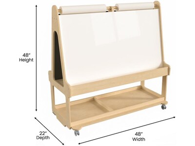 Flash Furniture Bright Beginnings 4-Person Art Station, 48", Natural Birch Plywood (MK-ME16621-GG)