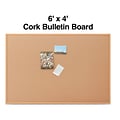 Quill Brand® Standard Durable Cork Bulletin Board, Oak Frame, 6W x 4H (28319-CC)