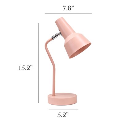 Simple Designs Sleek Essentials LED Desk Lamp, 15.2", Blush Pink (LD1078-BPK)