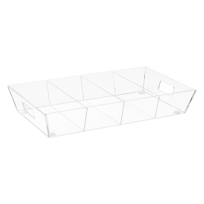 Mind Reader Acrylic 4-Compartment Snack Organizer Tray, Clear (SNACKBEVT-CLR)