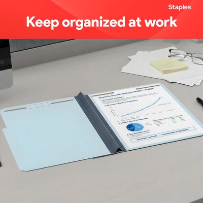 Staples® 60% Recycled Pressboard Classification Folder, 2" Expansion, Letter Size, Light Blue, 25/Box (ST384868/384868)