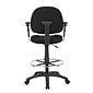 Boss® Drafting Stool w/ Adjustable Arms and Footring; Black