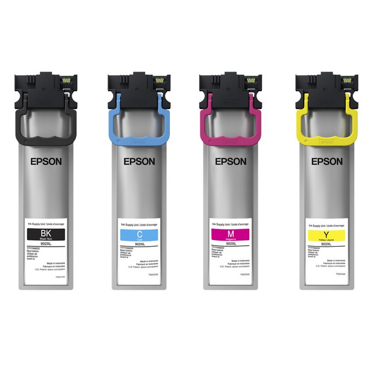 Epson T902 Black/Cyan/Magenta/Yellow High Yield Ink Cartridges, 4/Pack