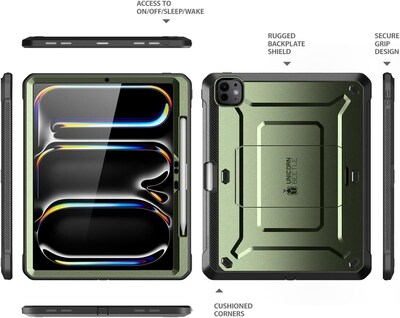 SUPCASE Unicorn Beetle Pro Plastic 13 Fullbody Case for iPad Pro 13 7th Generation, Green (SIP2413