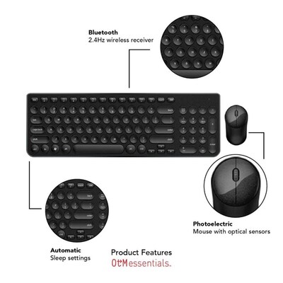 OTM Essentials Pro Wireless Keyboard & Optical Mouse Combo, Black (ROB-B3WBK)