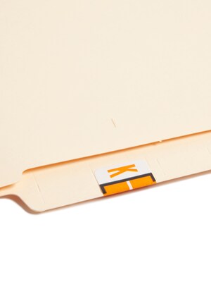Smead BCCR Labels File Folder Label, K, Light Orange, 500 Labels/Pack (67081)