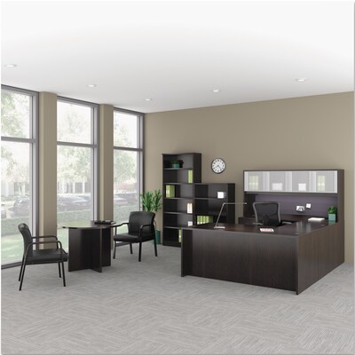 Alera Valencia Bow Front Desk Shell, 71w X 35 1/2d To 41 3/8d X 29 1/2h, Espresso