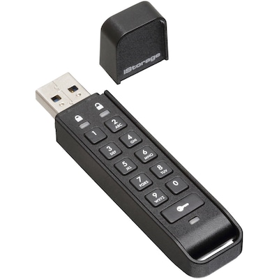 iStorage datAshur Personal2 64GB USB 3.2 Gen 1 Type-A Encrypted Flash Drive, Black (IS-FL-DAP3-B-64)