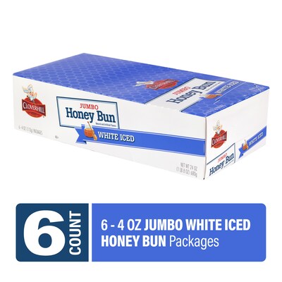 Hostess Cloverhill Jumbo Iced Honeybun, 4 oz, 36/Pack (220-02472)