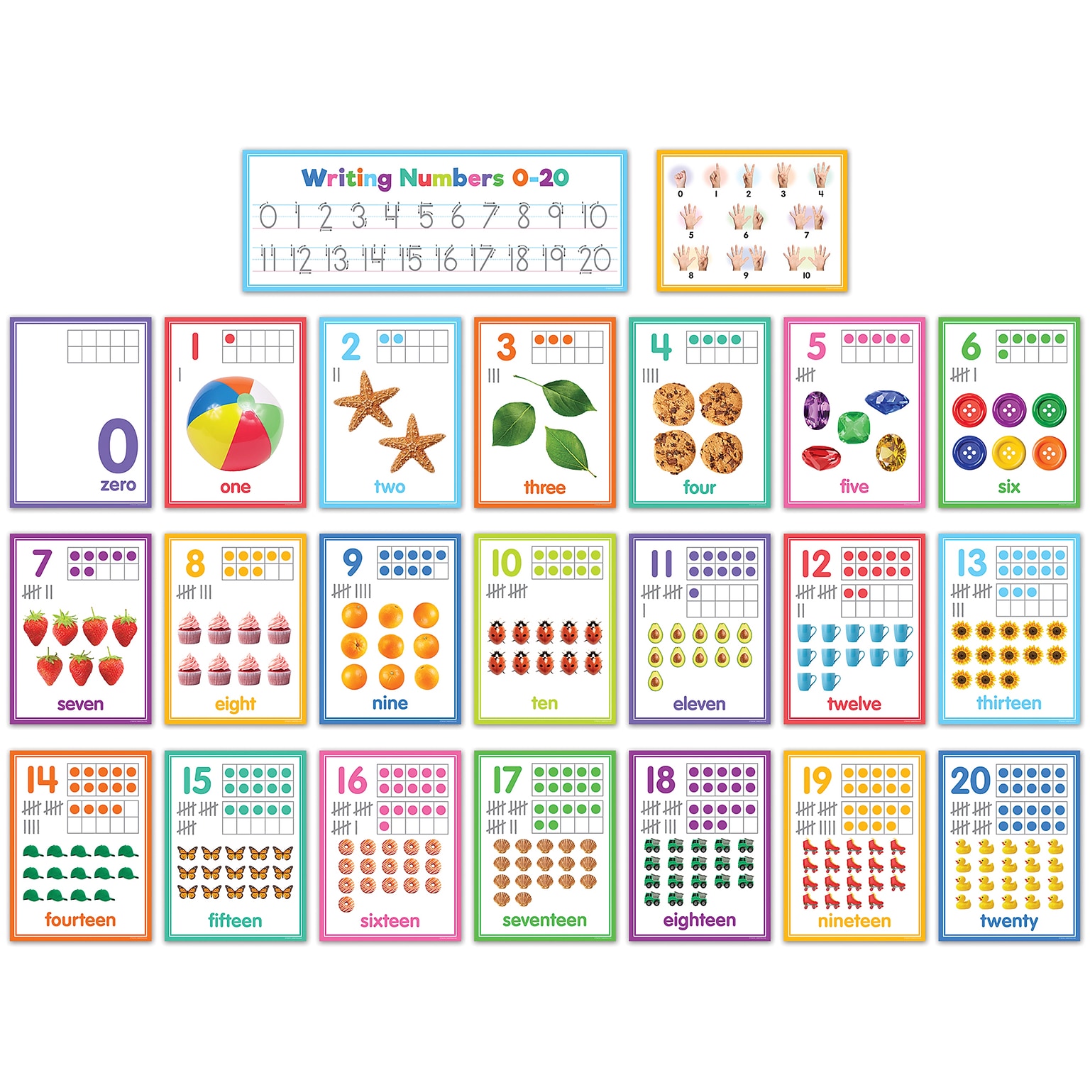 Teacher Created Resources® Colorful Numbers 0-20 Bulletin Board Set, 23 Pieces (TCR6589)