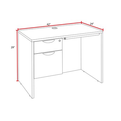 Regency Legacy 42 x 24 in. Executive Desk with Single Pedestal Drawer Unit & Pencil Drawer, Neo Walnut (LSP4224CD1NW)
