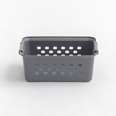 Iris Small Plastic Storage Baskets, Gray, 10/Pack (500164)