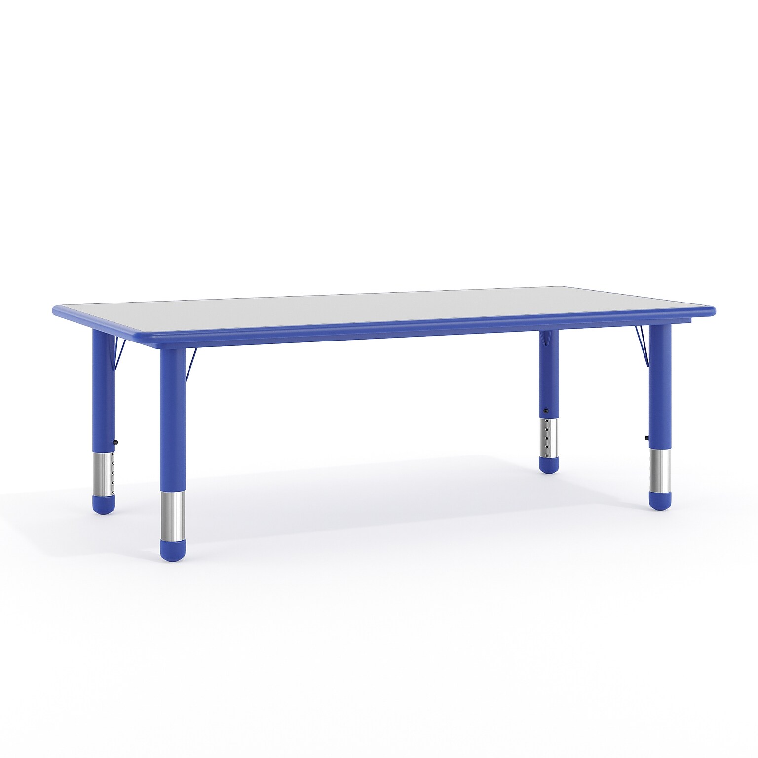 Flash Furniture Wren Rectangular Activity Table, 23.625 x 47.25, Height Adjustable, Blue/Gray (YU060RECTBLBL)