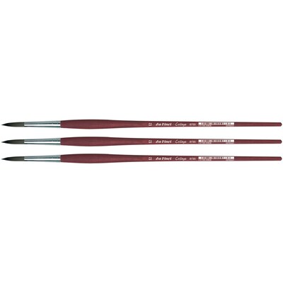 da Vinci COLLEGE Oil and Acrylic Synthetic Student Round Brush, 3 Brushes/Pack (DVXVA873012-3)