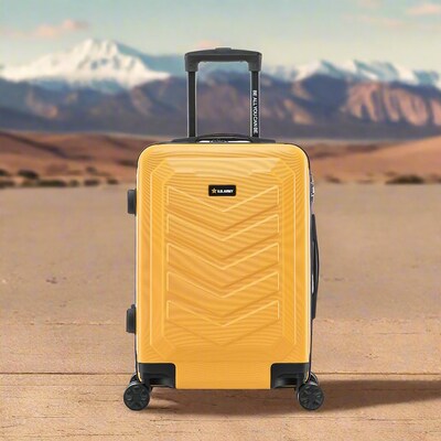 US Army FOX 20" Hardside Carry-On Suitcase, 4-Wheeled Spinner, TSA Checkpoint Friendly, Mustard (USLFOX00S-MUS)